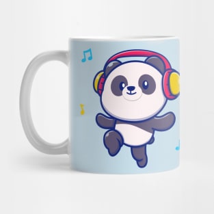 Cute Panda Listening Music With Headphone Mug